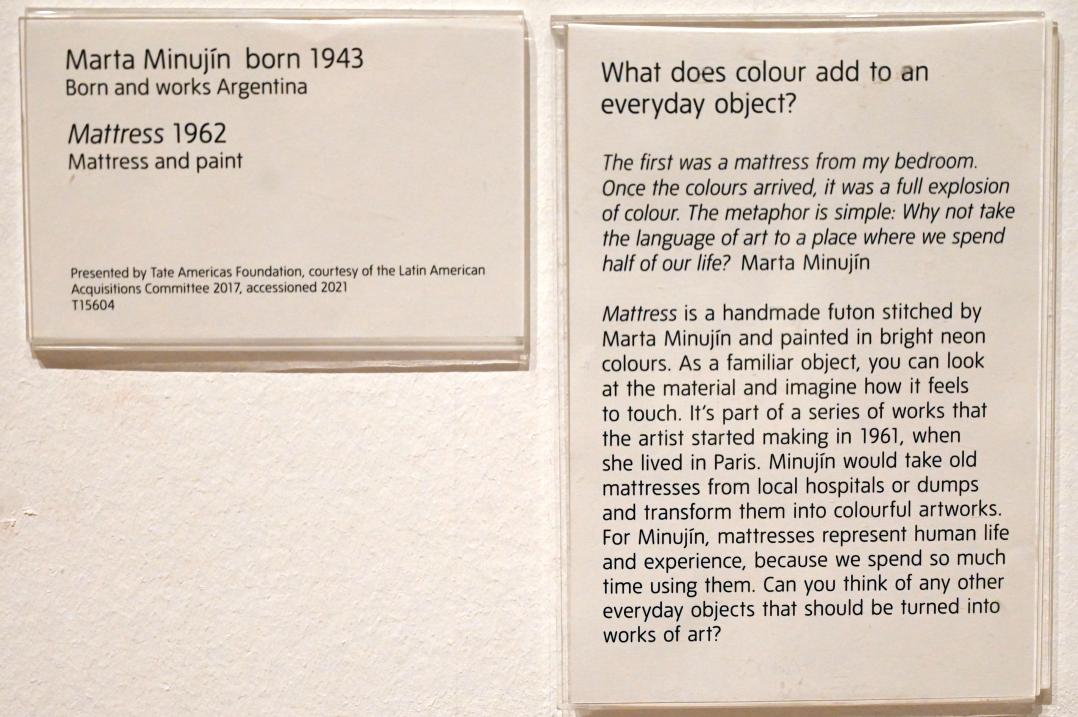 Marta Minujín (1962), Matratze, London, Tate Gallery of Modern Art (Tate Modern), Colonianism, 1962, Bild 4/4