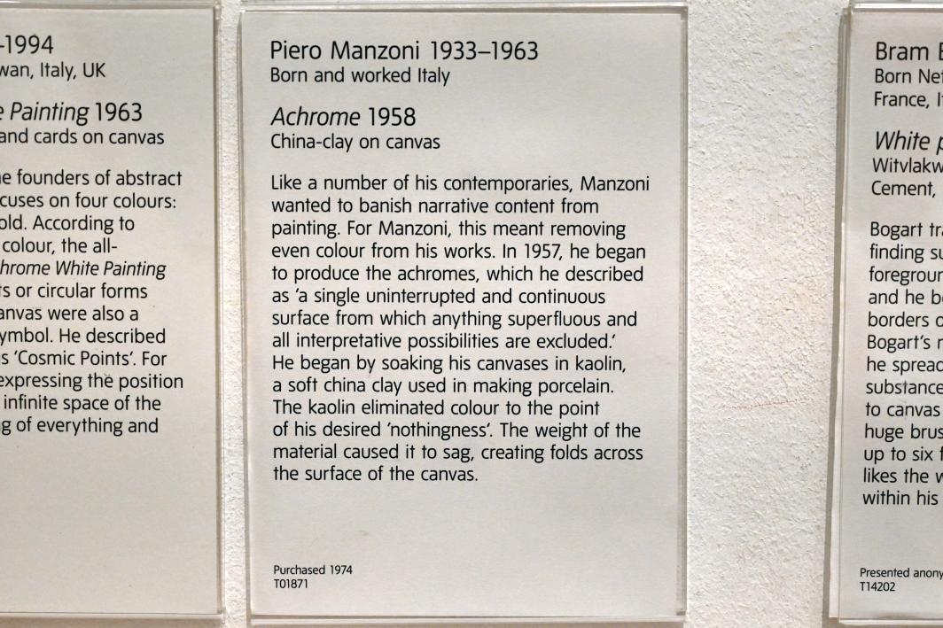 Piero Manzoni (1958–1961), Achrom, London, Tate Gallery of Modern Art (Tate Modern), In the Studio 7, 1958, Bild 3/3