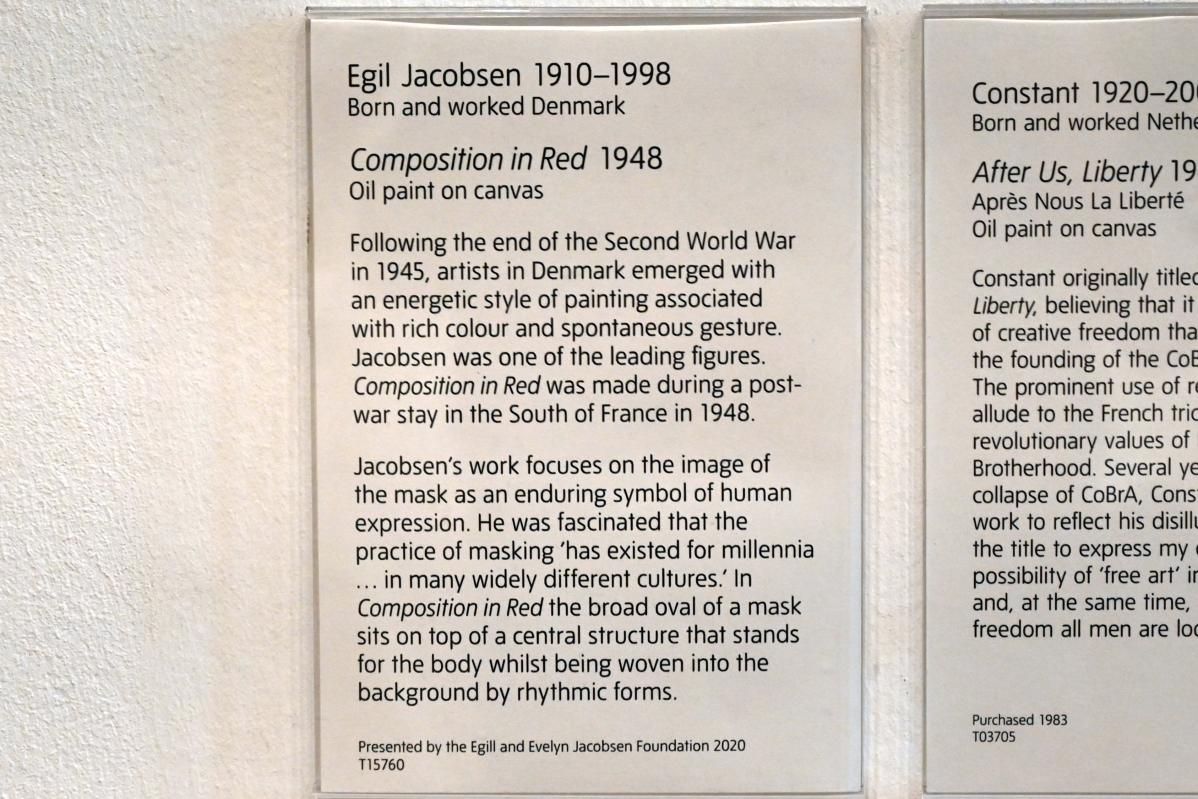 Egill Jacobsen (1948), Komposition in Rot, London, Tate Gallery of Modern Art (Tate Modern), In the Studio 6, 1948, Bild 2/2