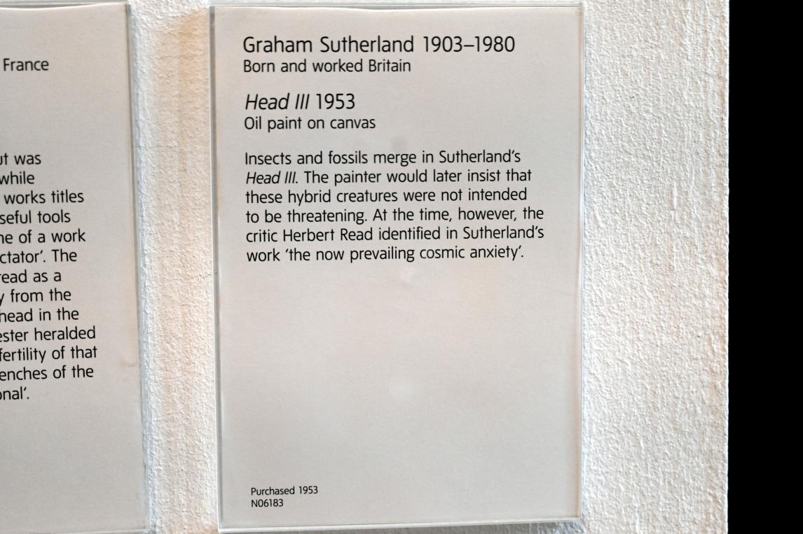 Graham Sutherland (1945–1953), Kopf III, London, Tate Gallery of Modern Art (Tate Modern), In the Studio 6, 1953, Bild 2/2