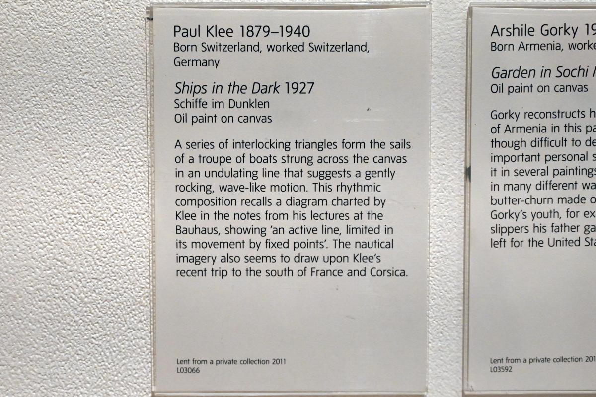 Hans (Jean) Arp (1914–1965), Schiffe im Dunkeln, London, Tate Gallery of Modern Art (Tate Modern), In the Studio 4, 1927, Bild 2/2