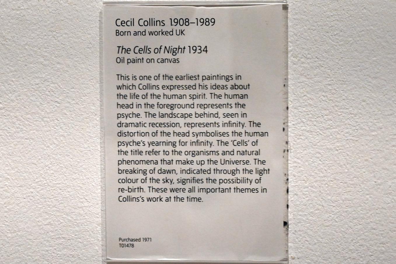 Cecil Collins (1934), Komposition, London, Tate Gallery of Modern Art (Tate Modern), In the Studio 4, 1934, Bild 2/2