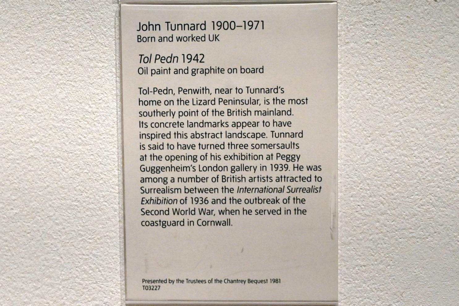 John Tunnard (1942), Tol Pedn, London, Tate Gallery of Modern Art (Tate Modern), In the Studio 4, 1942, Bild 2/2