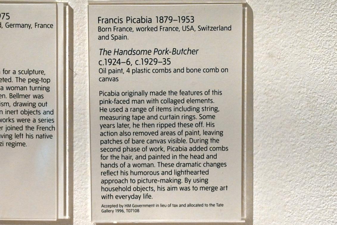Francis Picabia (1908–1948), Der schöne Schweinefleisch-Metzger, London, Tate Gallery of Modern Art (Tate Modern), In the Studio 4, um 1924–1935, Bild 2/2