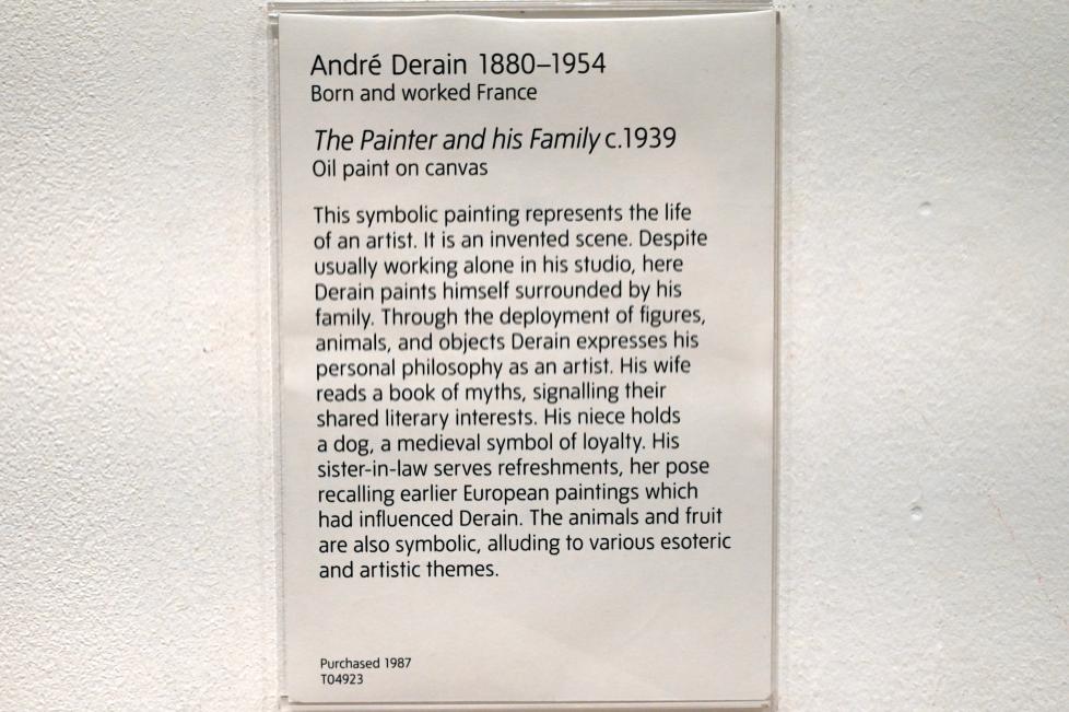 André Derain (1904–1944), Der Maler und seine Familie, London, Tate Gallery of Modern Art (Tate Modern), In the Studio 2, um 1939, Bild 2/2