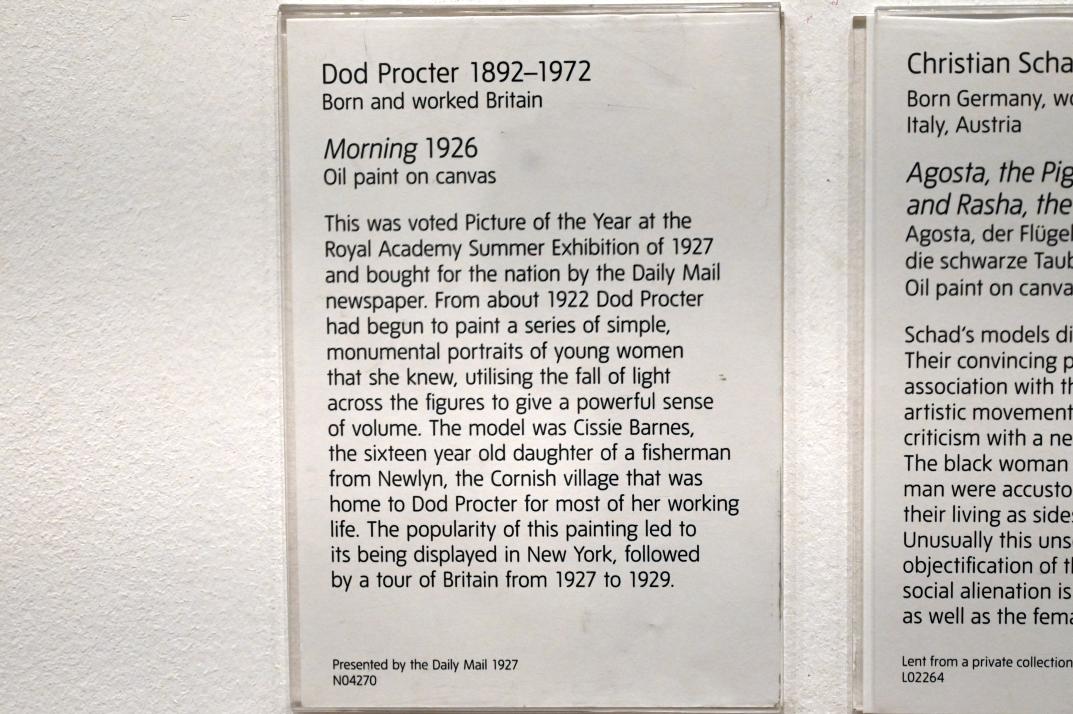 Dod Procter (1926), Morgen, London, Tate Gallery of Modern Art (Tate Modern), In the Studio 2, 1926, Bild 2/2