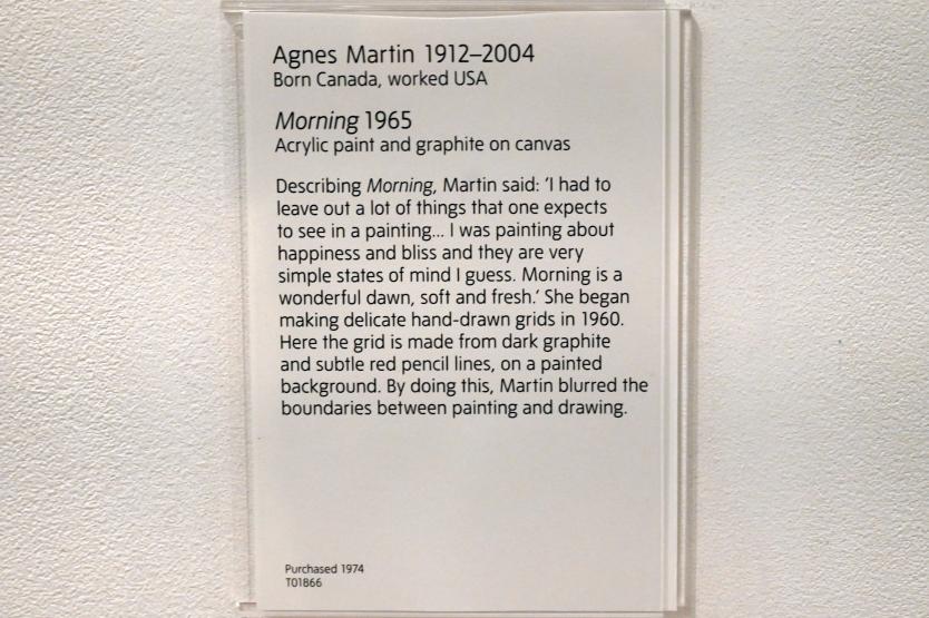 Agnes Martin (1960–1999), Morgen, London, Tate Gallery of Modern Art (Tate Modern), In the Studio 1, 1965, Bild 2/2