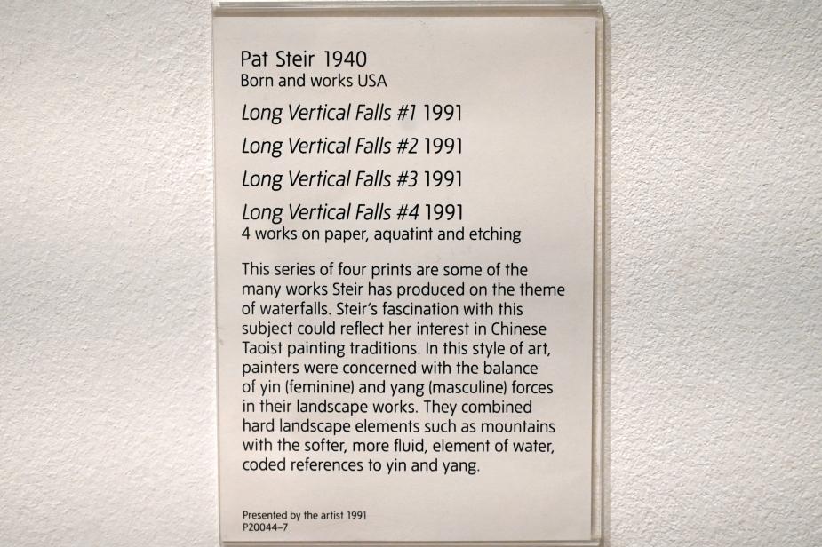 Pat Steir (1985–1991), Lange vertikale Wasserfälle #4, London, Tate Gallery of Modern Art (Tate Modern), In the Studio 9, 1991, Bild 2/2