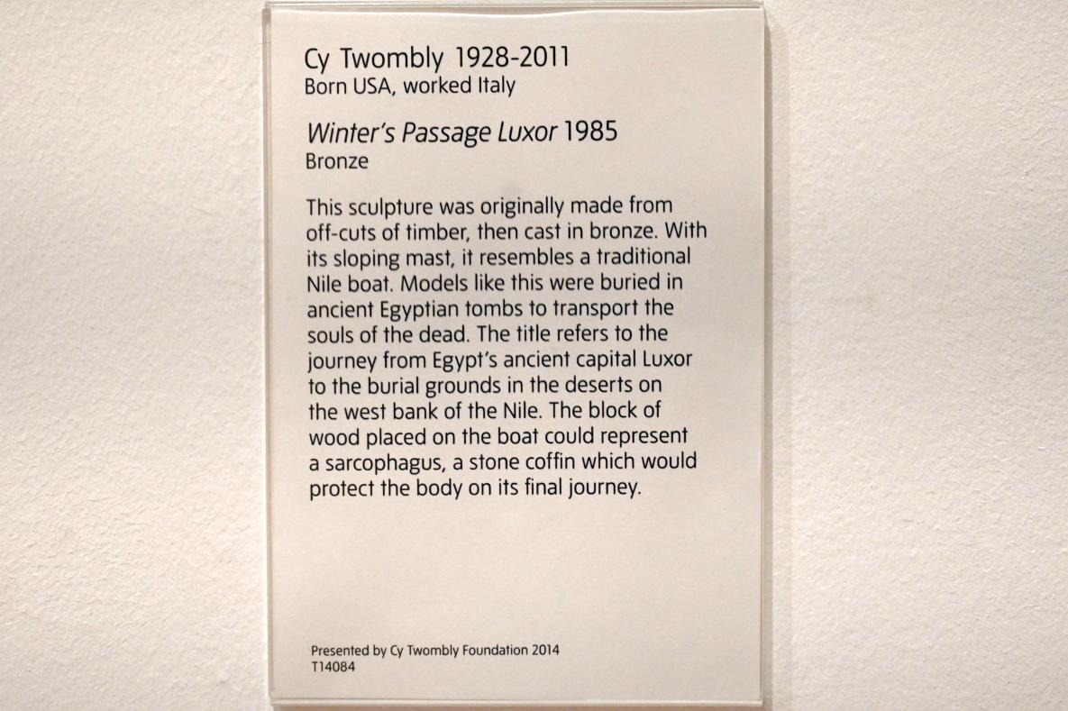 Cy Twombly (1953–2011), Winterpassage: Luxor, London, Tate Gallery of Modern Art (Tate Modern), In the Studio 10, 1985, Bild 4/4