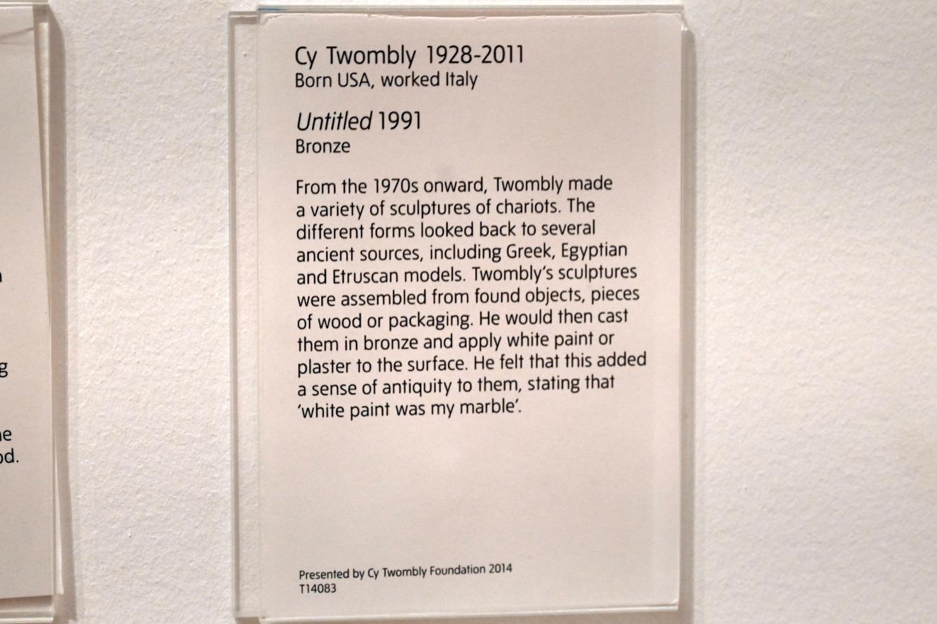Cy Twombly (1953–2011), Ohne Titel, London, Tate Gallery of Modern Art (Tate Modern), In the Studio 10, 1991, Bild 7/7