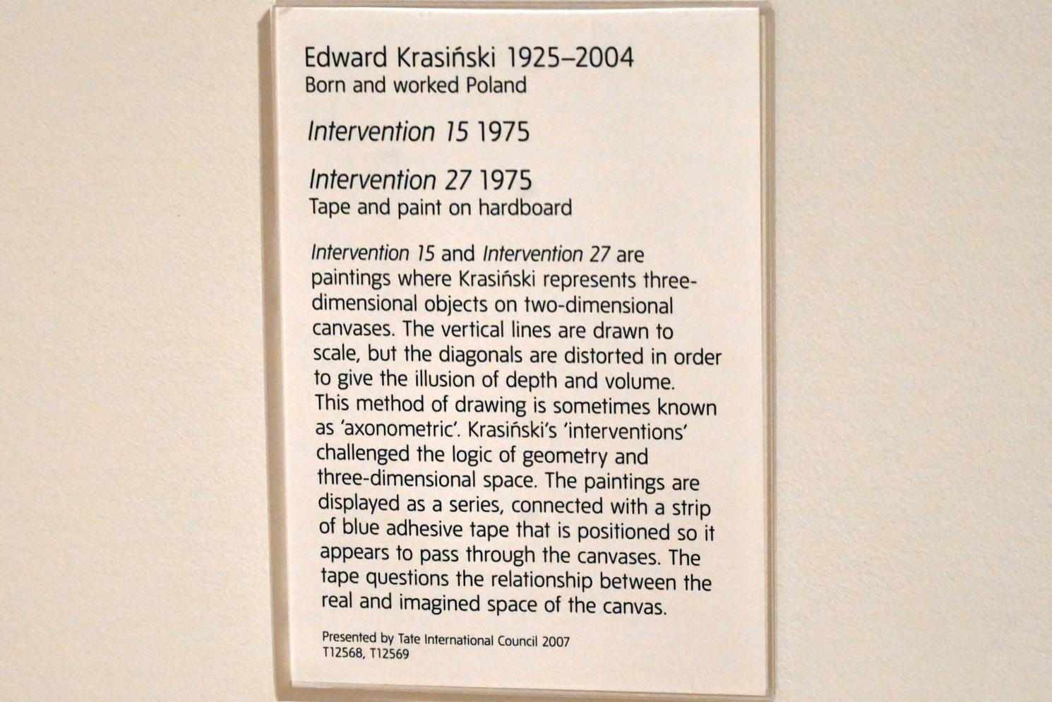 Edward Krasiński (1968–2001), Eingriff 27, London, Tate Gallery of Modern Art (Tate Modern), Performer and Participant 8, 1975, Bild 2/2