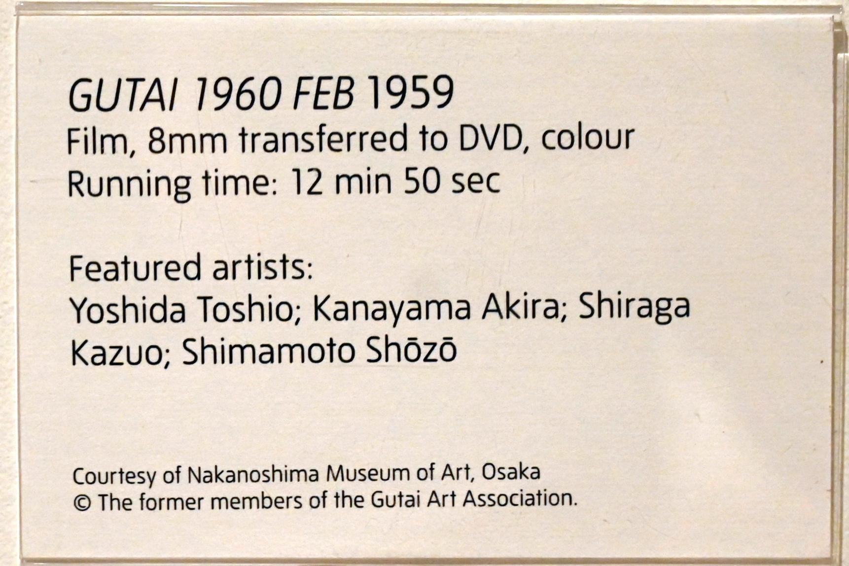 GUTAI 1960, London, Tate Gallery of Modern Art (Tate Modern), Performer and Participant 4, 1959, Bild 3/3