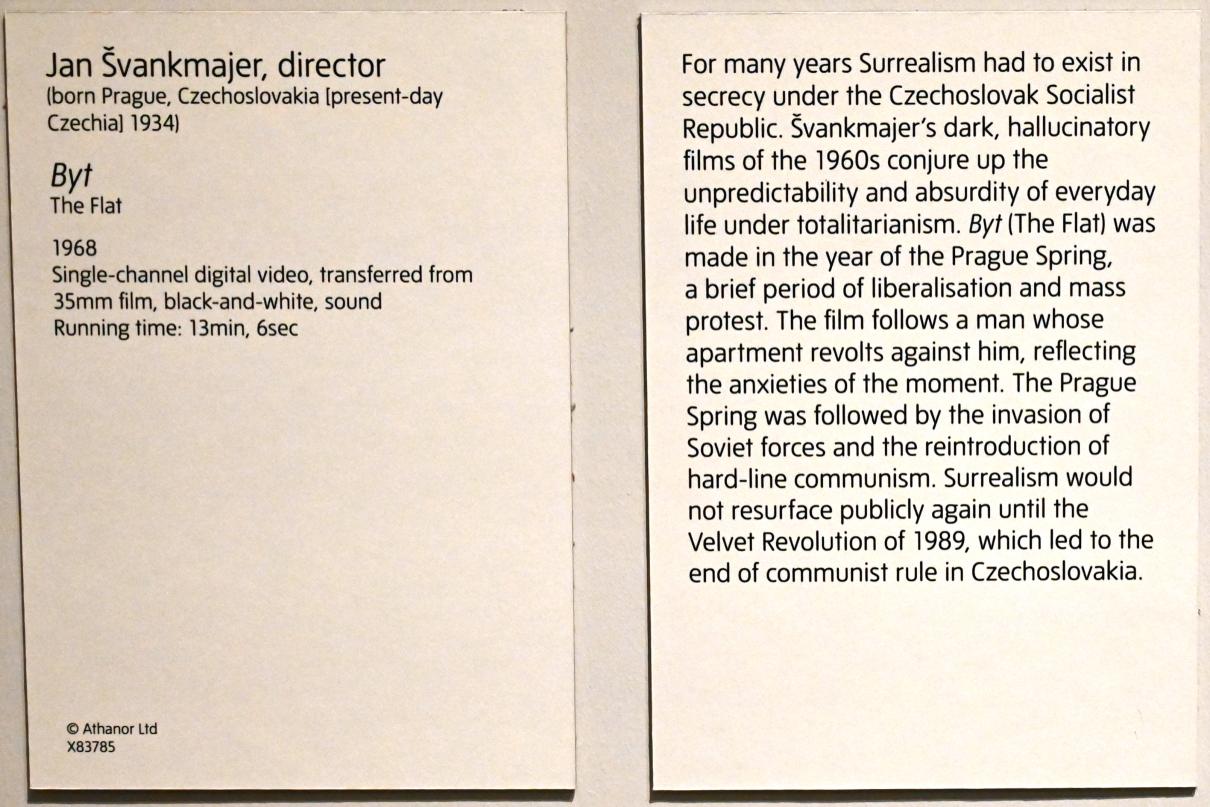 Jan Švankmajer (1968–1982), Die Wohnung, London, Tate Modern, Ausstellung "Surrealism Beyond Borders" vom 24.02.-29.08.2022, Saal 2, 1968, Bild 3/3