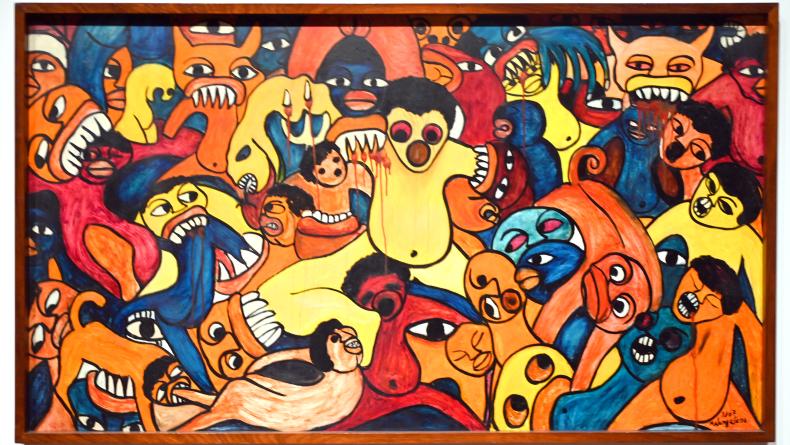 Malangatana Ngwenya (1967), Ohne Titel, London, Tate Modern, Ausstellung "Surrealism Beyond Borders" vom 24.02.-29.08.2022, Saal 3, 1967