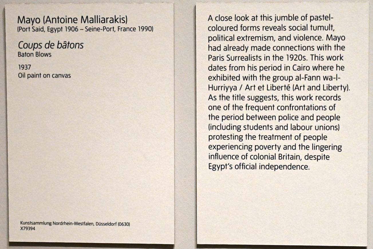 Mayo (Antoine Malliarakis) (1937), Taktstöcke, London, Tate Modern, Ausstellung "Surrealism Beyond Borders" vom 24.02.-29.08.2022, Saal 3, 1937, Bild 2/2