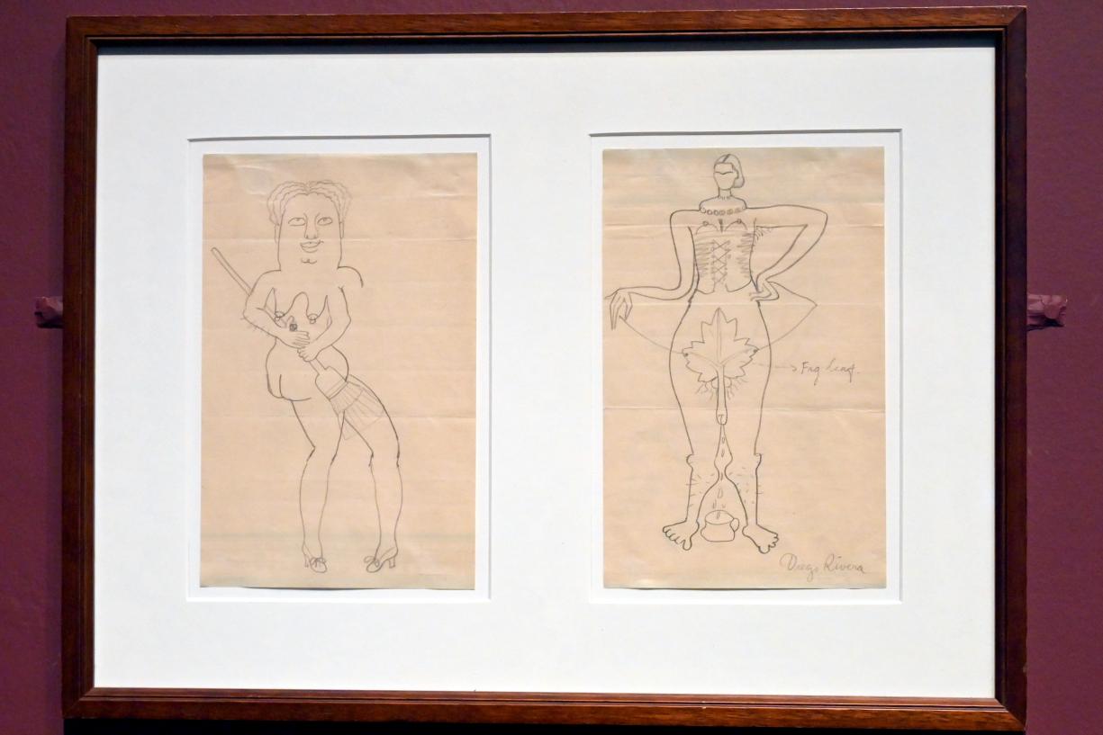 Frida Kahlo (1932–1940), Cadavre Exquis (Köstliche Leiche) (Frida), London, Tate Modern, Ausstellung "Surrealism Beyond Borders" vom 24.02.-29.08.2022, Saal 6, 1932, Bild 2/3