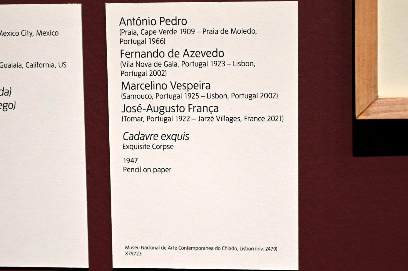 António Pedro (1947), Cadavre Exquis (Köstliche Leiche), London, Tate Modern, Ausstellung "Surrealism Beyond Borders" vom 24.02.-29.08.2022, Saal 6, 1947, Bild 2/2