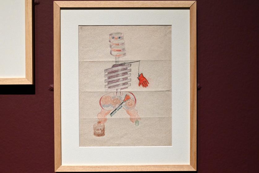 Cadavre Exquis (Köstliche Leiche) Nr. 11, London, Tate Modern, Ausstellung "Surrealism Beyond Borders" vom 24.02.-29.08.2022, Saal 6, 1930, Bild 1/2
