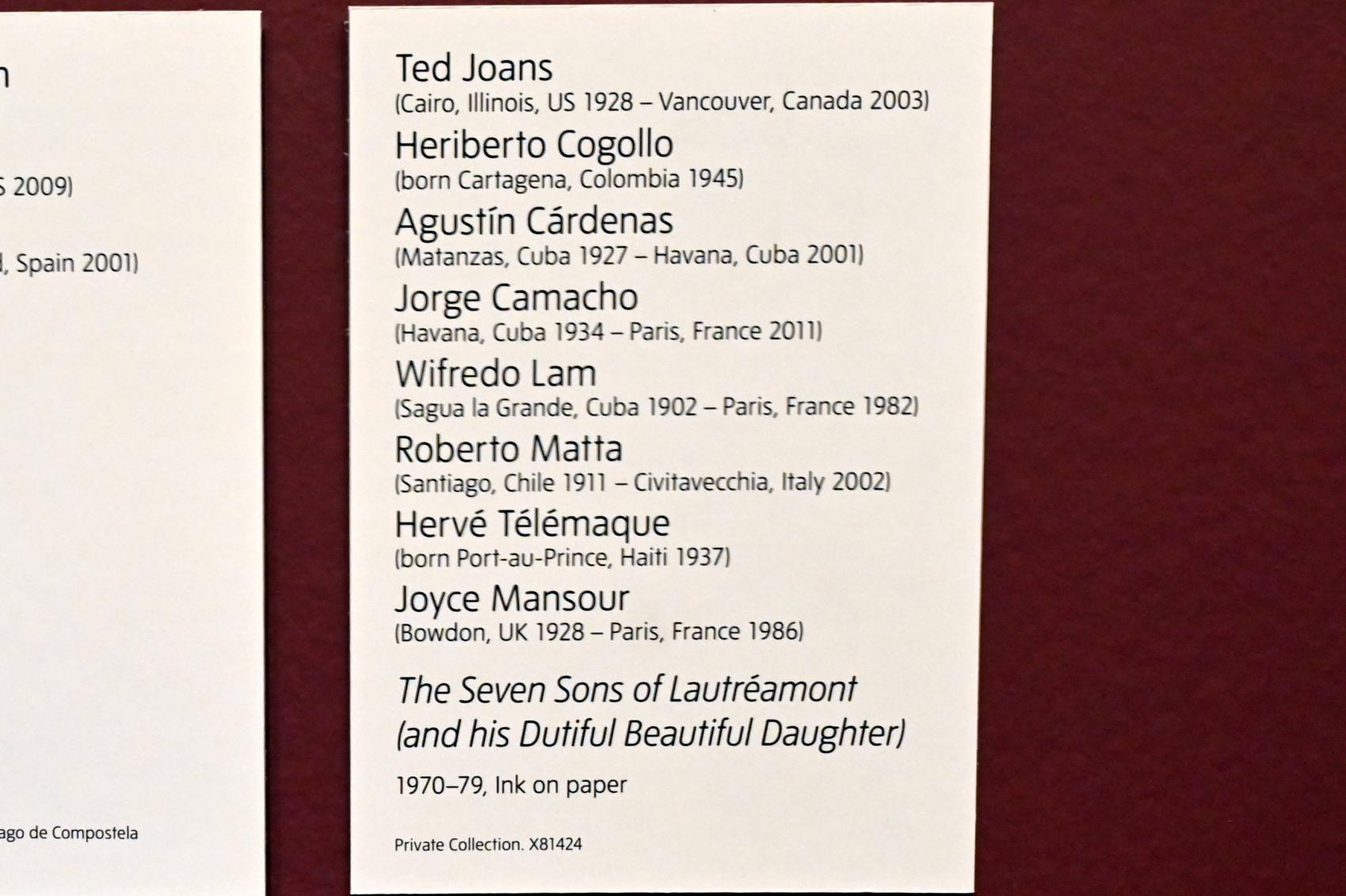 Die sieben Söhne von Lautréamont (und seine pflichtbewusste schöne Tochter), London, Tate Modern, Ausstellung "Surrealism Beyond Borders" vom 24.02.-29.08.2022, Saal 6, 1970–1979, Bild 2/2