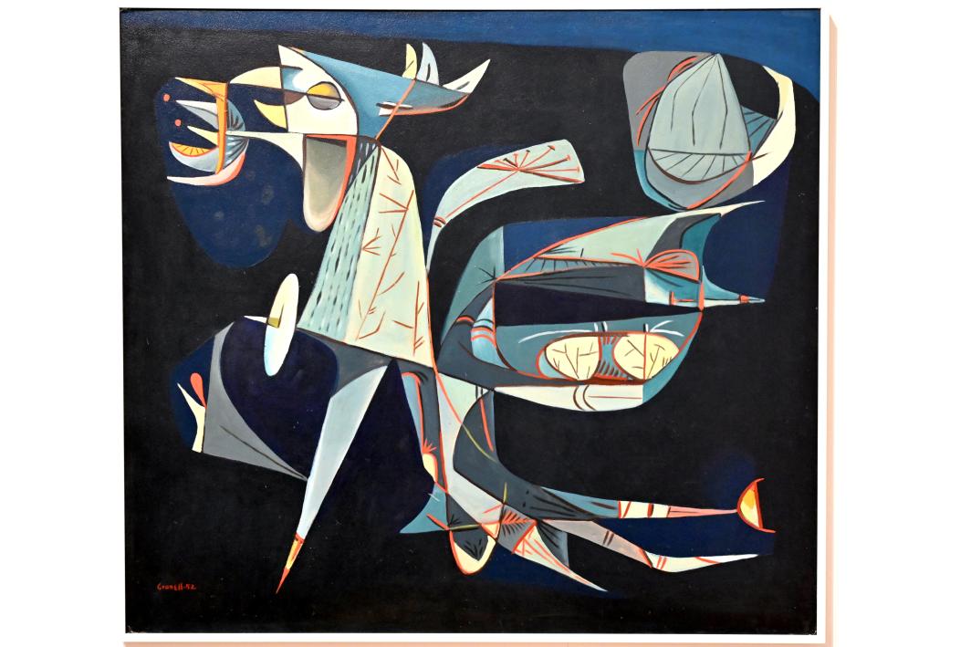 Eugenio Granell (1947–1952), Der Nachtflug des Pi-Vogels, London, Tate Modern, Ausstellung "Surrealism Beyond Borders" vom 24.02.-29.08.2022, Saal 7, 1952