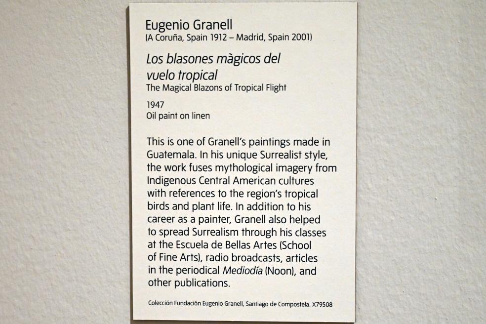Eugenio Granell (1947–1952), Die magischen Wappen des Tropenflugs, London, Tate Modern, Ausstellung "Surrealism Beyond Borders" vom 24.02.-29.08.2022, Saal 7, 1947, Bild 2/2