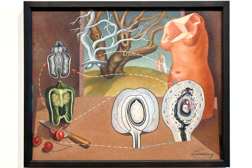 Helen Lundeberg (1933), Pflanzen- und Tieranalogien, London, Tate Modern, Ausstellung "Surrealism Beyond Borders" vom 24.02.-29.08.2022, Saal 9, 1933–1934, Bild 1/2