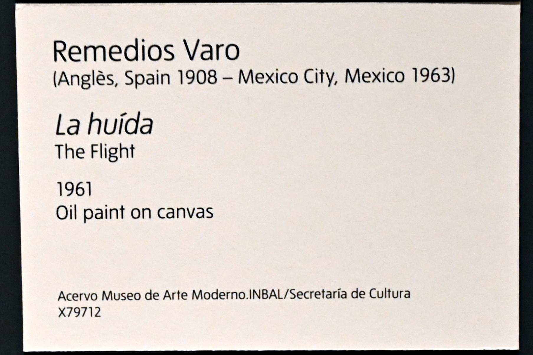 Remedios Varo (1956–1961), Der Flug, London, Tate Modern, Ausstellung "Surrealism Beyond Borders" vom 24.02.-29.08.2022, Saal 10, 1961, Bild 2/3