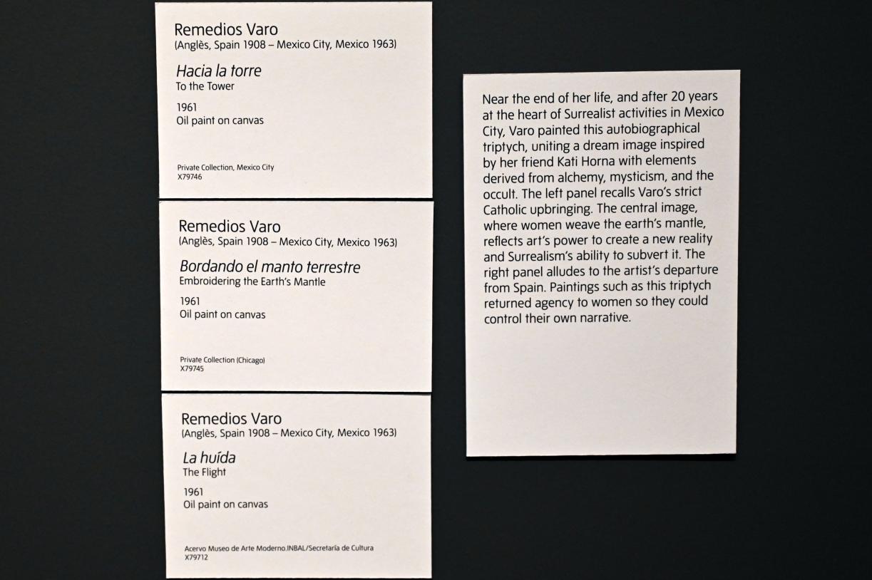 Remedios Varo (1956–1961), Der Flug, London, Tate Modern, Ausstellung "Surrealism Beyond Borders" vom 24.02.-29.08.2022, Saal 10, 1961, Bild 3/3