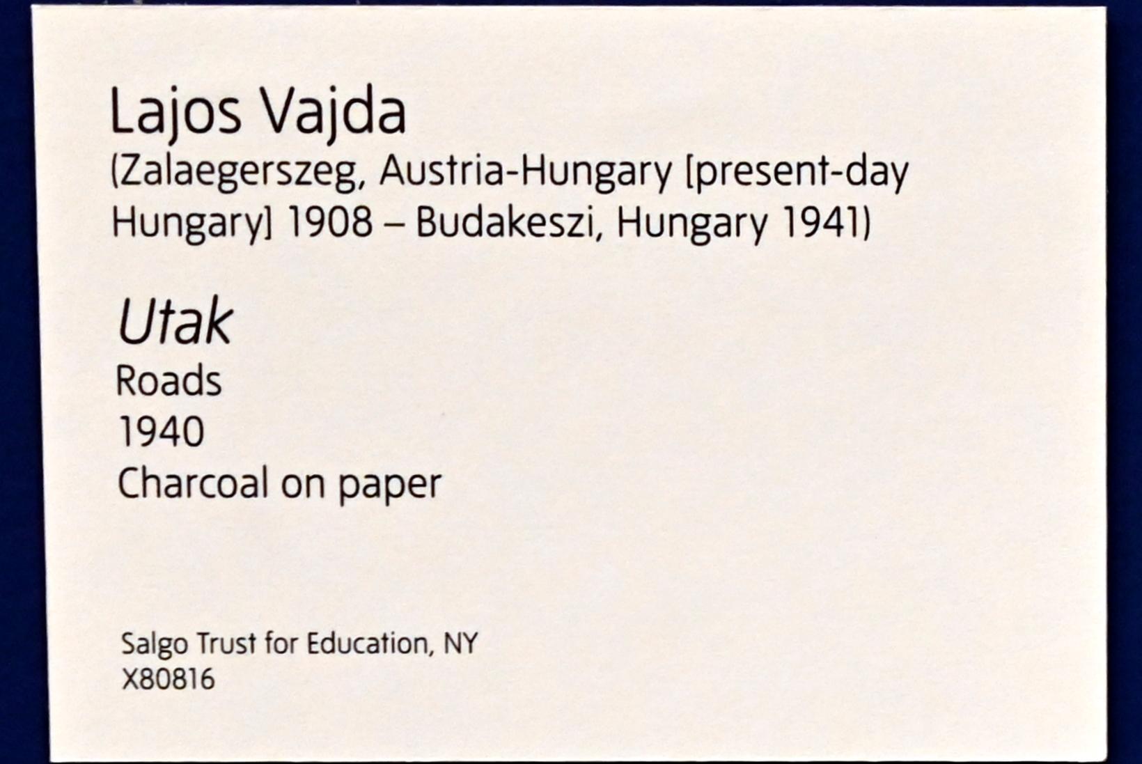 Lajos Vajda (1940), Straßen, London, Tate Modern, Ausstellung "Surrealism Beyond Borders" vom 24.02.-29.08.2022, Saal 11, 1940, Bild 2/3