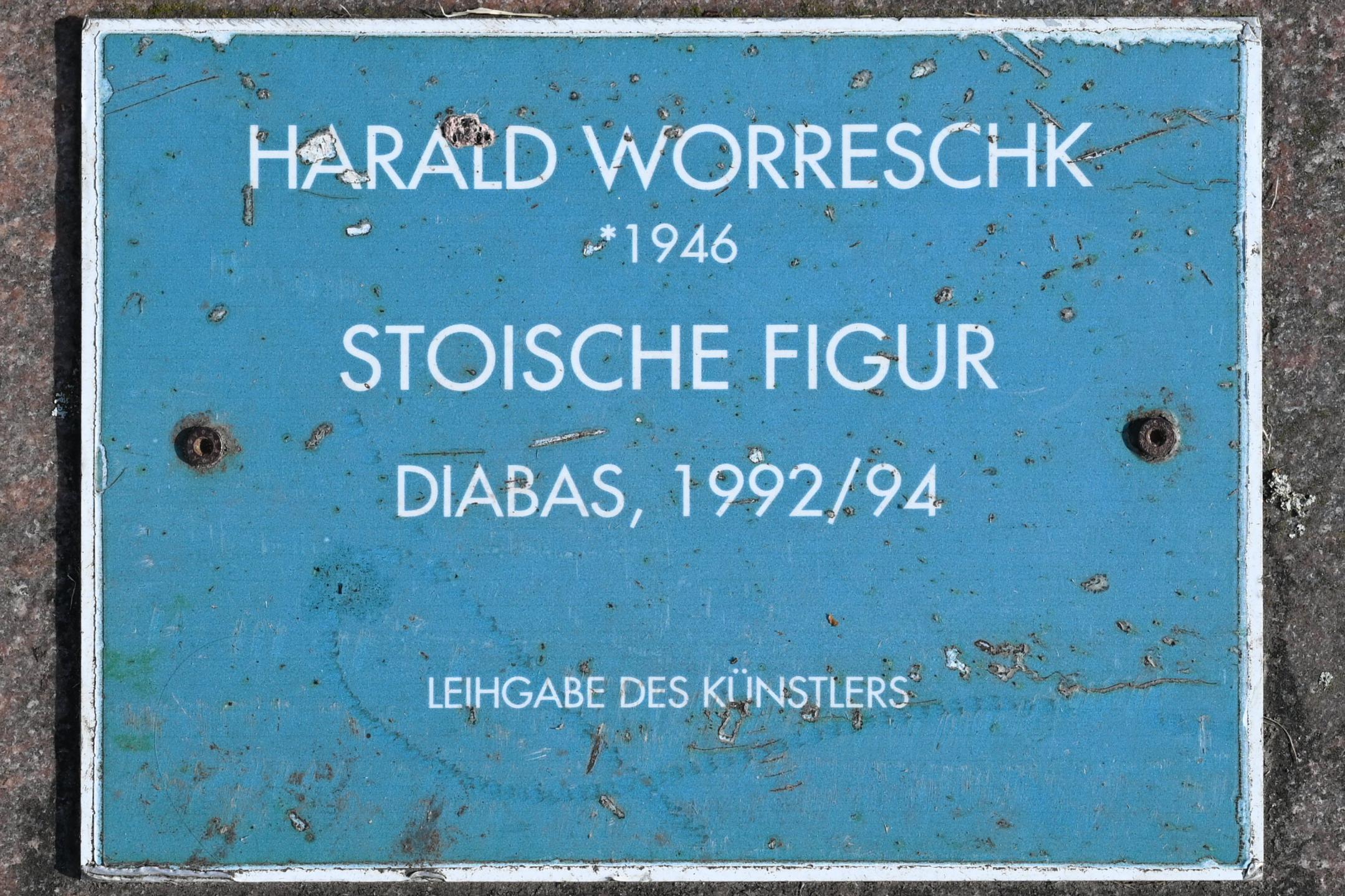 Harald Worreschk (1986–1993), Stoische Figur, Schleswig, Landesmuseum für Kunst und Kulturgeschichte, Außenbereich, 1992–1994, Bild 3/3