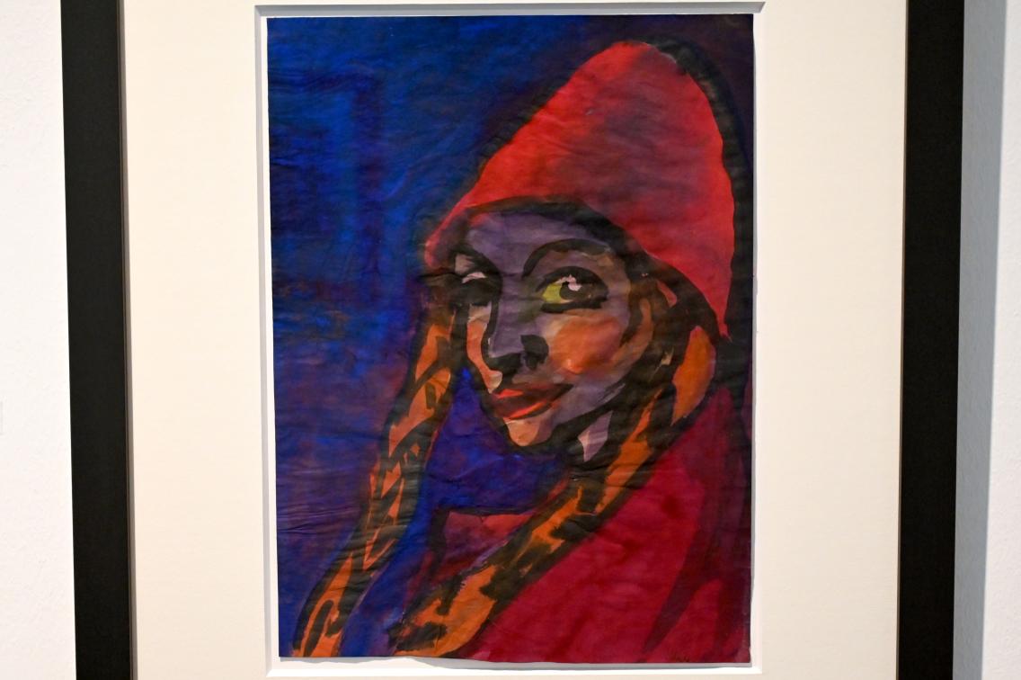 Emil Nolde (1903–1946), Mädchen mit roter Kappe, Schleswig, Landesmuseum für Kunst und Kulturgeschichte, Sammlung Rolf Horn, um 1920–1925, Bild 2/2