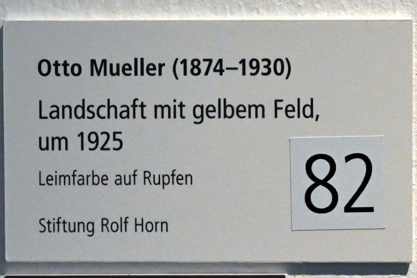 Otto Mueller (1914–1928), Landschaft mit gelbem Feld, Schleswig, Landesmuseum für Kunst und Kulturgeschichte, Sammlung Rolf Horn, um 1925, Bild 2/2