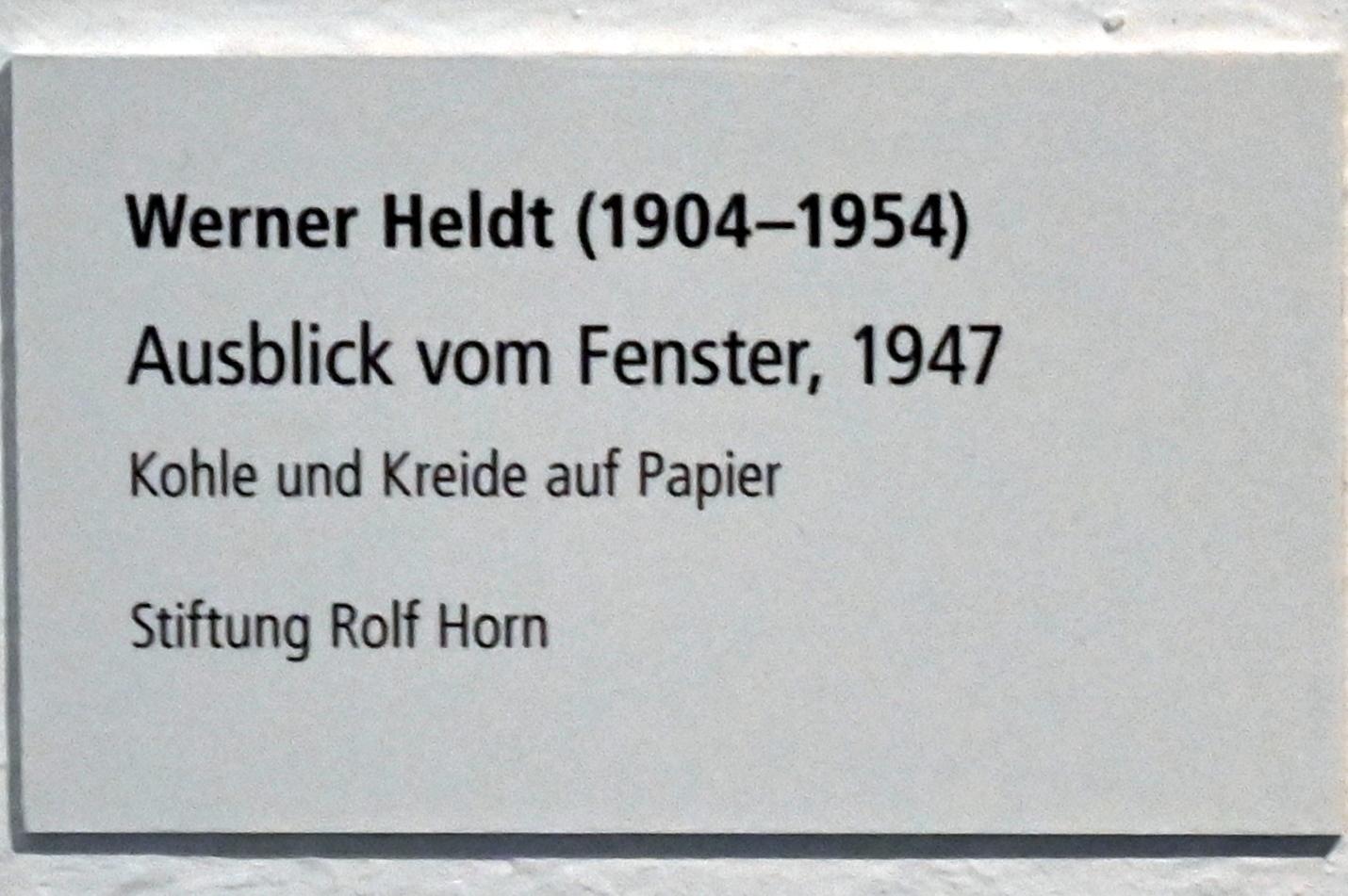 Werner Heldt (1946–1953), Ausblick vom Fenster, Schleswig, Landesmuseum für Kunst und Kulturgeschichte, Sammlung Rolf Horn, 1947, Bild 2/2