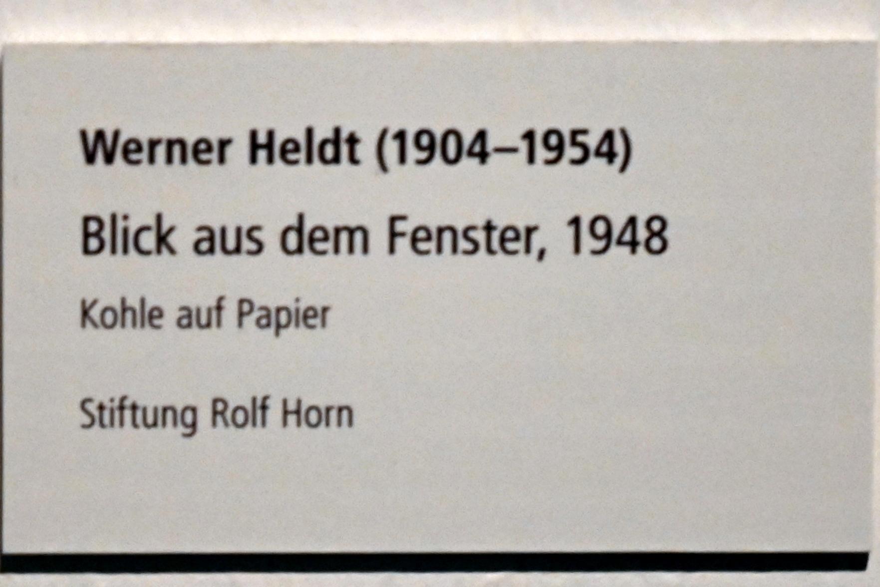 Werner Heldt (1946–1953), Blick aus dem Fenster, Schleswig, Landesmuseum für Kunst und Kulturgeschichte, Sammlung Rolf Horn, 1948, Bild 2/2