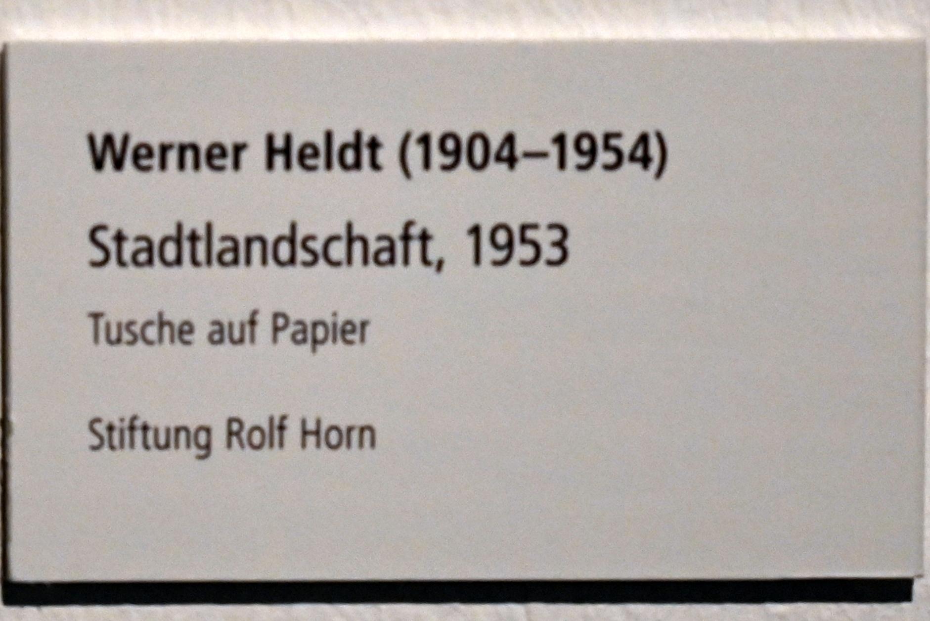 Werner Heldt (1946–1953), Stadtlandschaft, Schleswig, Landesmuseum für Kunst und Kulturgeschichte, Sammlung Rolf Horn, 1953, Bild 2/2