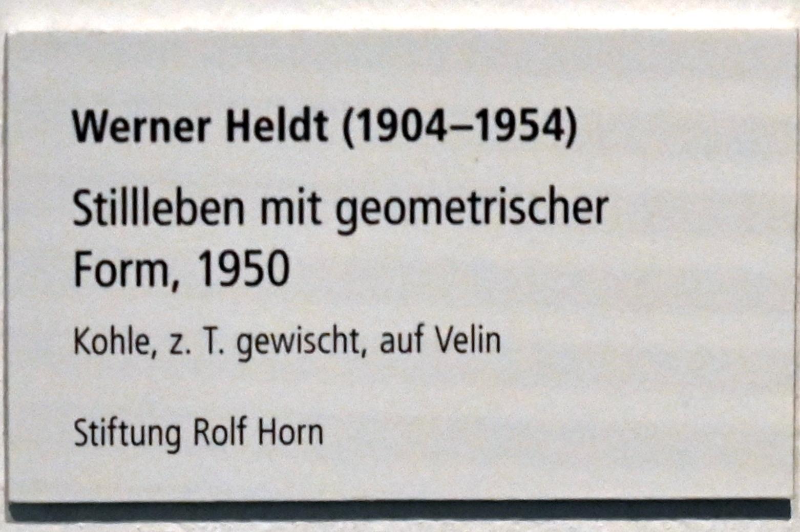 Werner Heldt (1946–1953), Stillleben mit geometrischer Form, Schleswig, Landesmuseum für Kunst und Kulturgeschichte, Sammlung Rolf Horn, 1950, Bild 2/2