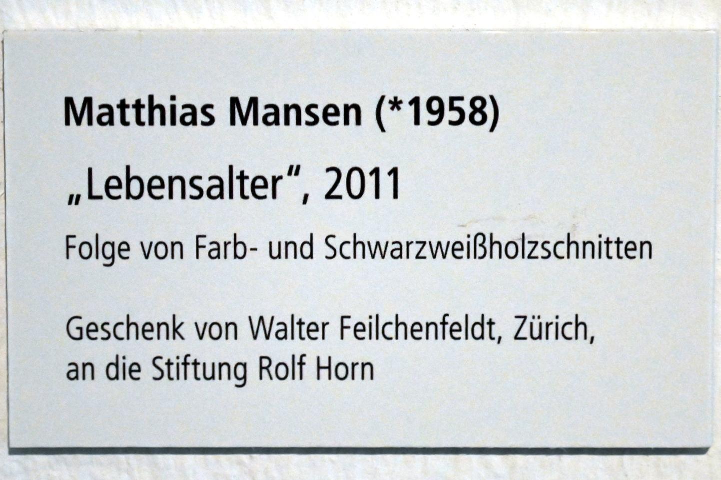 Matthias Mansen (2011), Lebensalter, Schleswig, Landesmuseum für Kunst und Kulturgeschichte, Galerie der Klassischen Moderne, 2011, Bild 3/3