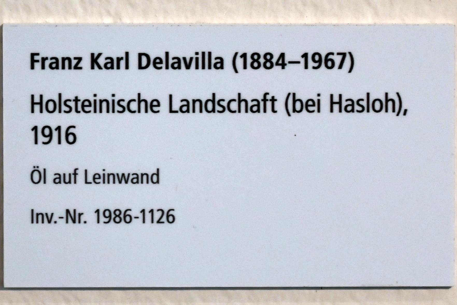 Franz Karl Delavilla (1910–1916), Holsteinische Landschaft (bei Hasloh), Schleswig, Landesmuseum für Kunst und Kulturgeschichte, Galerie der Klassischen Moderne, 1916, Bild 2/2