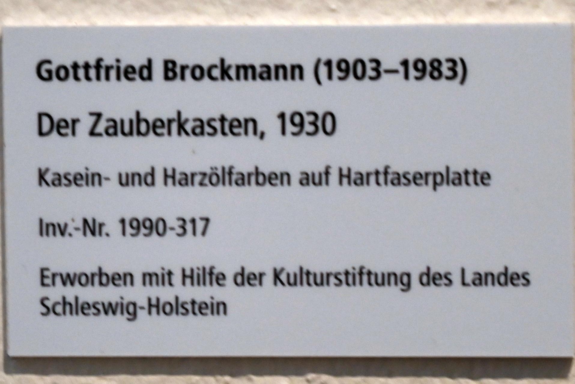 Gottfried Brockmann (1927–1930), Der Zauberkasten, Schleswig, Landesmuseum für Kunst und Kulturgeschichte, Galerie der Klassischen Moderne, 1930, Bild 2/2