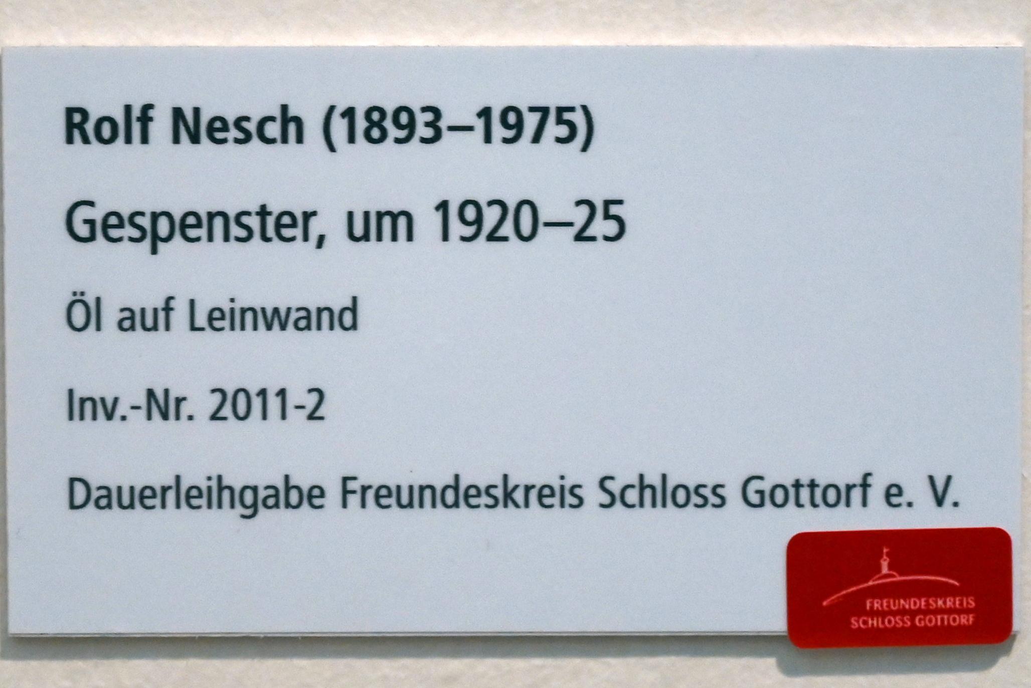 Rolf Nesch (1922–1933), Gespenster, Schleswig, Landesmuseum für Kunst und Kulturgeschichte, Galerie der Klassischen Moderne, um 1920–1925, Bild 2/2