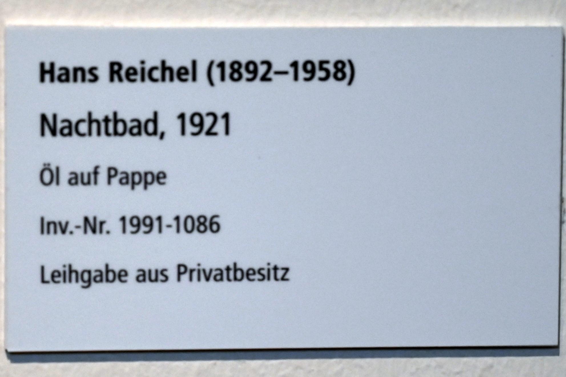 Hans Reichel (1921), Nachtbad, Schleswig, Landesmuseum für Kunst und Kulturgeschichte, Galerie der Klassischen Moderne, 1921, Bild 2/2