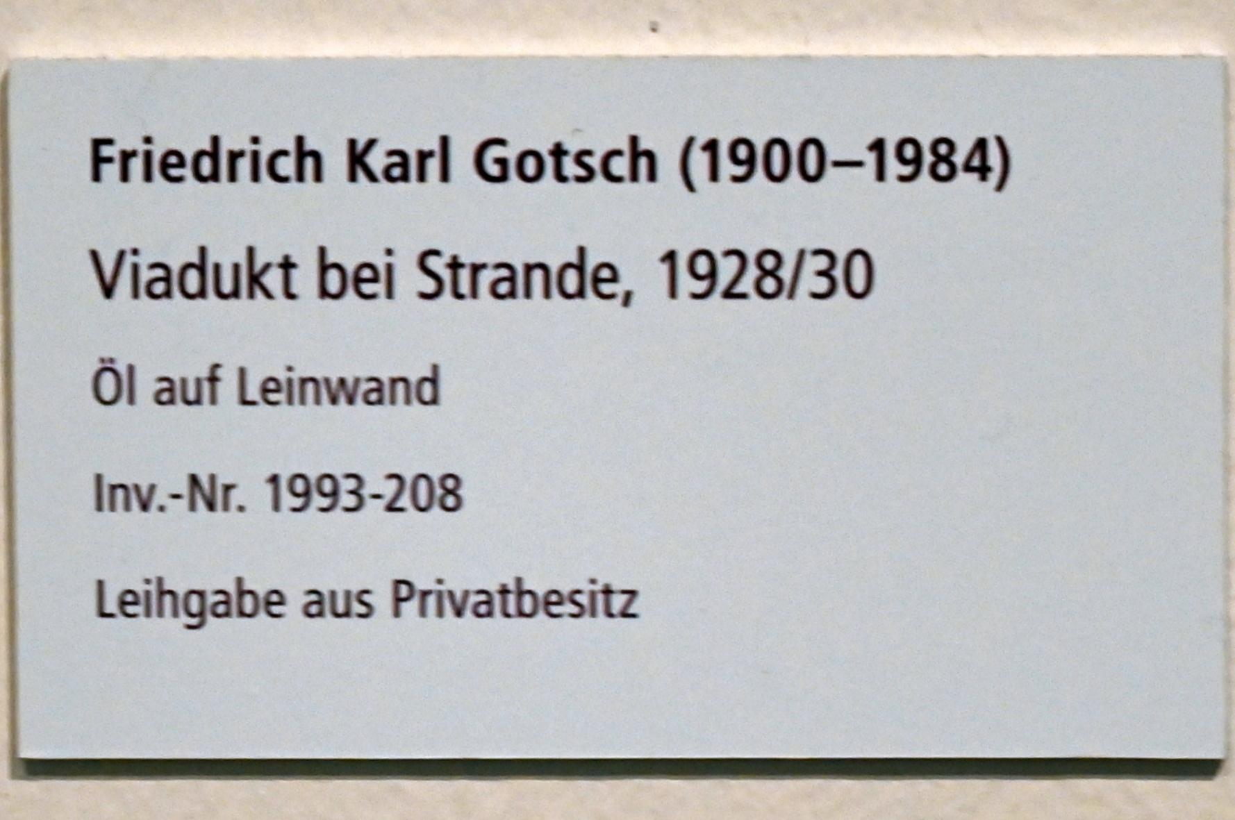 Friedrich Karl Gotsch (1926–1936), Viadukt bei Strande, Schleswig, Landesmuseum für Kunst und Kulturgeschichte, Galerie der Klassischen Moderne, 1928–1930, Bild 2/2