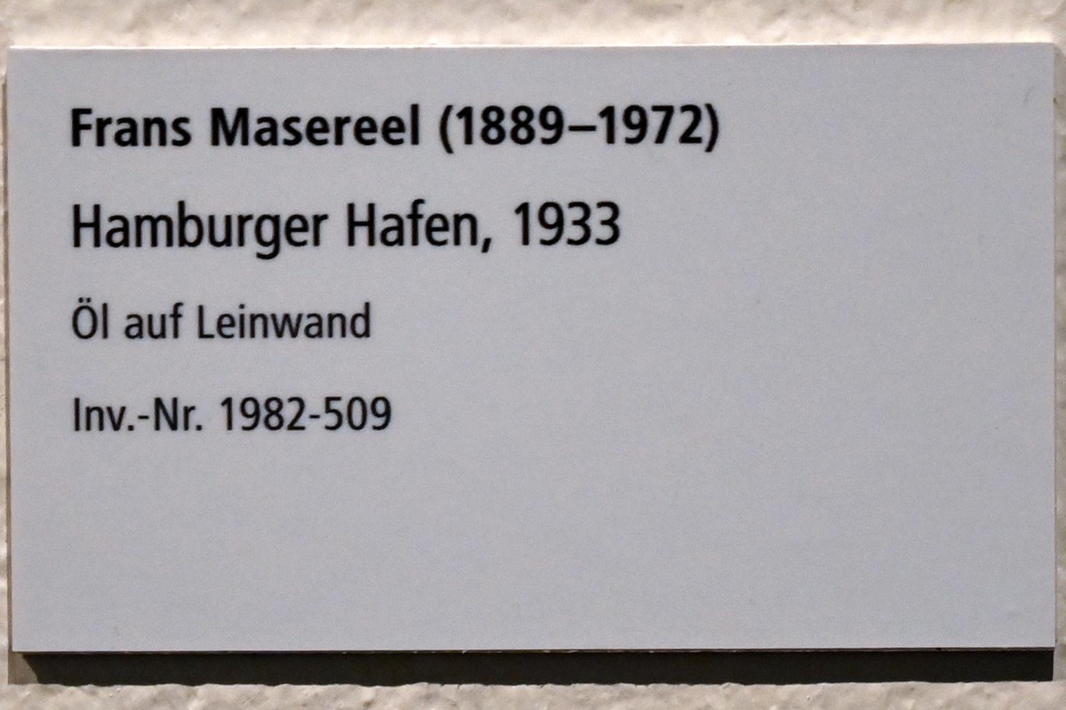 Frans Masereel (1933), Hamburger Hafen, Schleswig, Landesmuseum für Kunst und Kulturgeschichte, Galerie der Klassischen Moderne, 1933, Bild 2/2