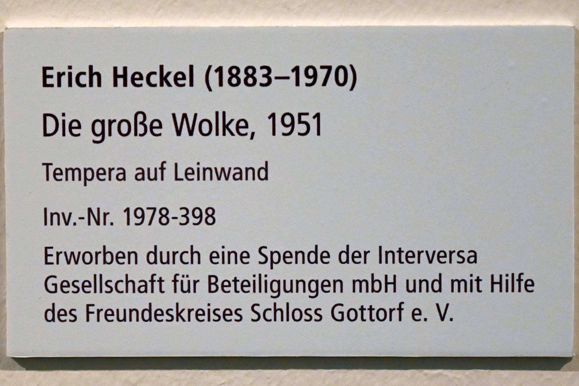 Erich Heckel (1906–1958), Die große Wolke, Schleswig, Landesmuseum für Kunst und Kulturgeschichte, Galerie der Klassischen Moderne, 1951, Bild 2/2