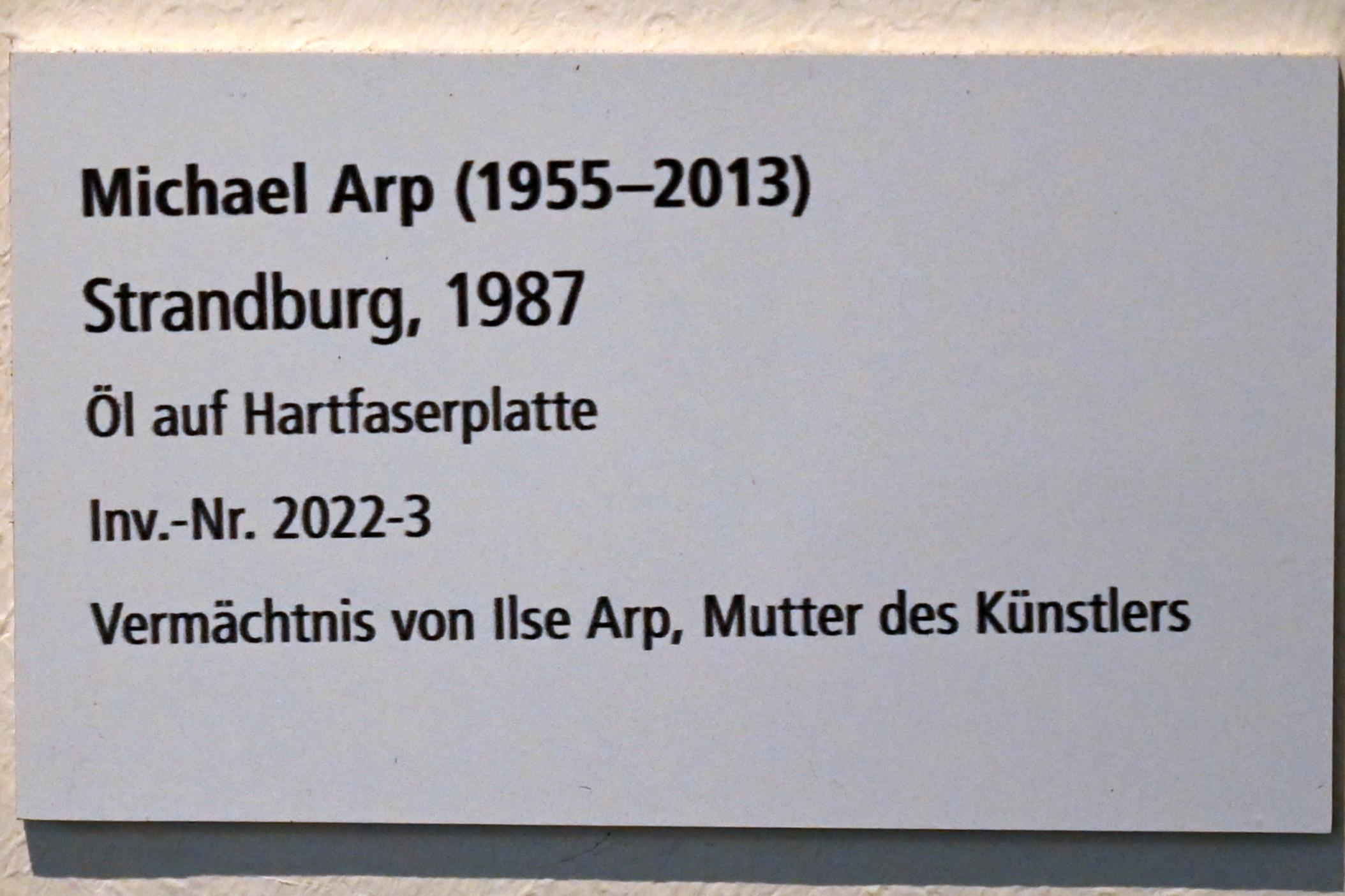 Michael Arp (1987–2002), Strandburg, Schleswig, Landesmuseum für Kunst und Kulturgeschichte, Galerie der Klassischen Moderne, 1987, Bild 2/2