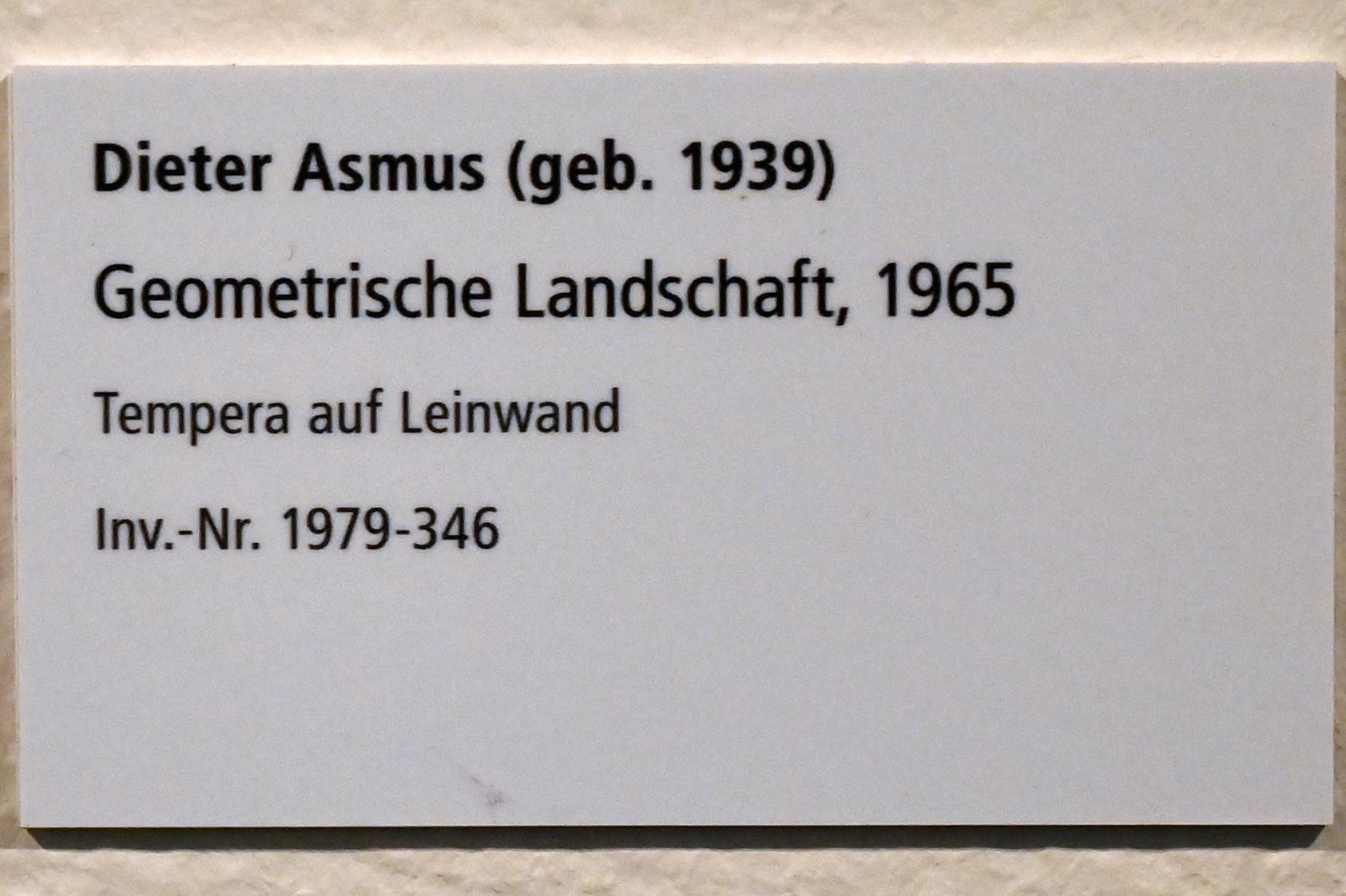 Dieter Asmus (1965–1975), Geometrische Landschaft, Schleswig, Landesmuseum für Kunst und Kulturgeschichte, Galerie der Klassischen Moderne, 1965, Bild 2/2