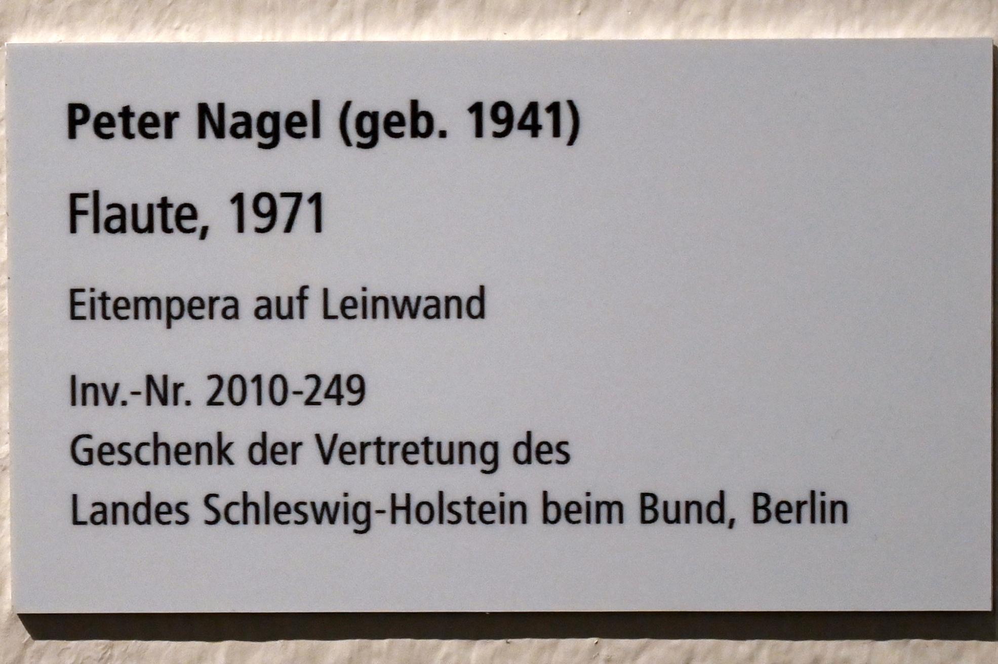 Peter Nagel (1968–1971), Flaute, Schleswig, Landesmuseum für Kunst und Kulturgeschichte, Galerie der Klassischen Moderne, 1971, Bild 2/2
