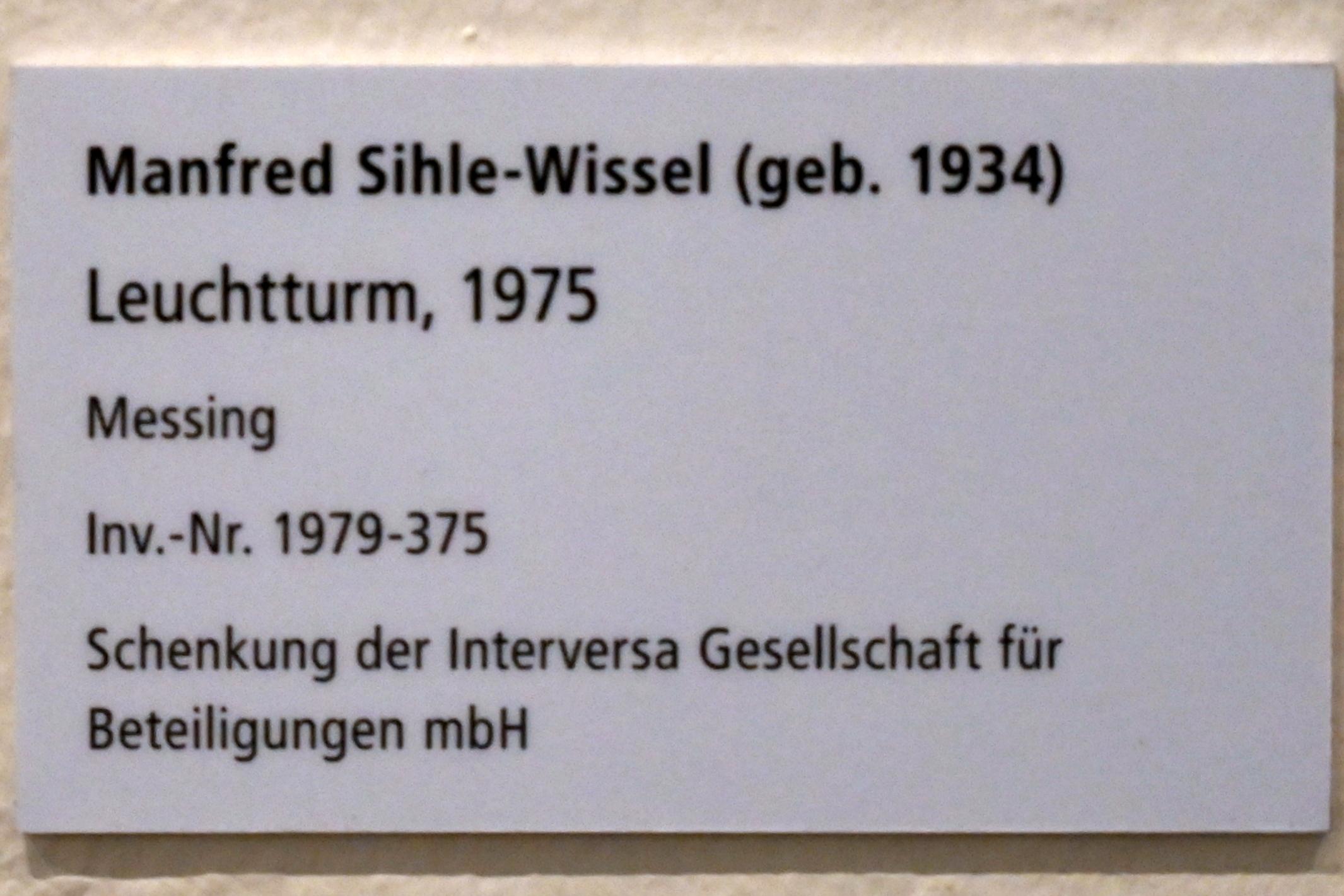 Manfred Sihle-Wissel (1975–2011), Leuchtturm, Schleswig, Landesmuseum für Kunst und Kulturgeschichte, Galerie der Klassischen Moderne, 1975, Bild 3/3