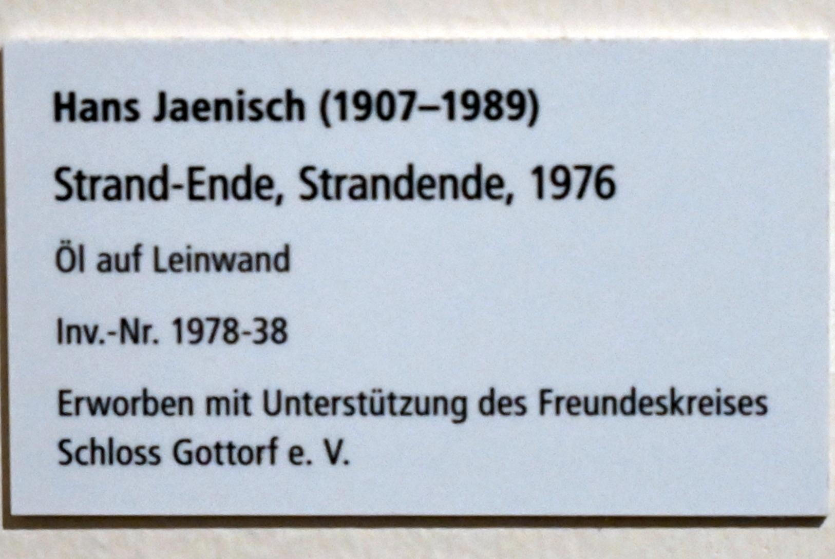 Hans Jaenisch (1976), Strand-Ende, Strandende, Schleswig, Landesmuseum für Kunst und Kulturgeschichte, Galerie der Klassischen Moderne, 1976, Bild 2/2