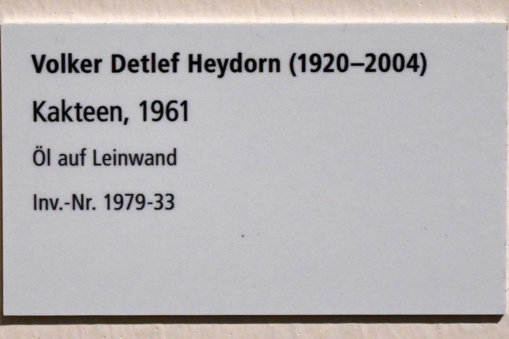 Volker Detlef Heydorn (1961), Kakteen, Schleswig, Landesmuseum für Kunst und Kulturgeschichte, Galerie der Klassischen Moderne, 1961, Bild 2/2
